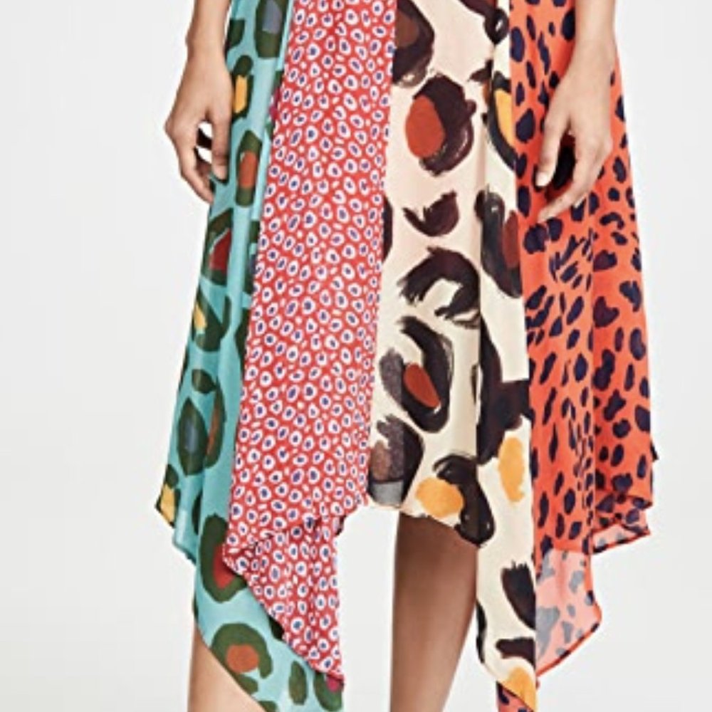 NWT FARM Rio Mixed Leopard Skirt Multi XS